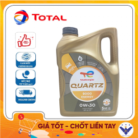 Dầu nhớt ô tô cao cấp tổng hợp Total Quartz 9000 0W-30 can 5L - QUARTZ90005L