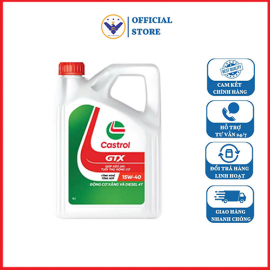 Dầu nhớt ô tô cao cấp Castrol GTX 15W-40 SN-CF can 4 lít