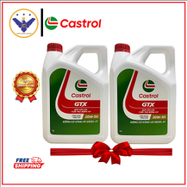 COMBO 2 Dầu nhớt ô tô cao cấp Castrol GTX 20W-50 can 4 lít