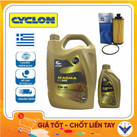 COMBO 6L nhớt dexos2 cho xe Chevrolet Colorado Cyclon Magma Syn DXS 5W-30+1 lọc nhớt