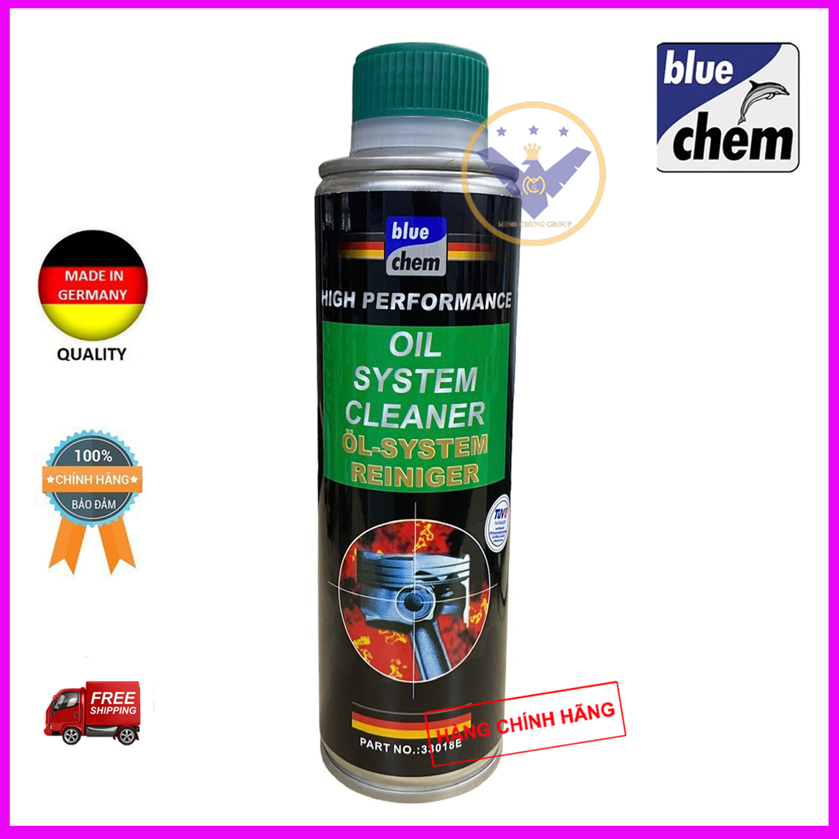 Phụ gia Súc rửa động cơ xe ô tô, xe máy Bluechem Oil System Cleaner 