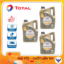 COMBO 3 dầu nhớt ô tô cao cấp tổng hợp Total Quarzt 9000 0W-30 can 5L