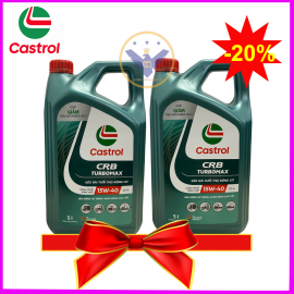 COMBO 2 Dầu nhớt ô tô Castrol CRB Turbomax 15W-40 can 5L API CI-4