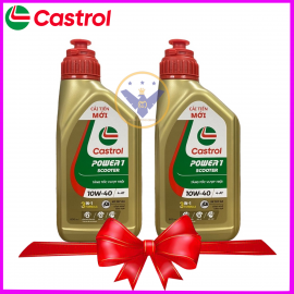 COMBO 2 chai Dầu nhớt xe tay ga cao cấp tổng hợp Castrol Power 1 Scooter 10W40 lon 800ml