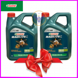 COMBO 2 dầu nhớt ô tô cao cấp Castrol Magnatec 10W-40 API SP can 4L