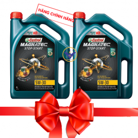 COMBO 2 dầu nhớt ô tô cao cấp tổng hợp Castrol Magnatec Stop Start Dualock 5W-30 Can 4L