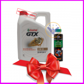 Dầu nhớt ô tô cao cấp Castrol GTX 20W-50 can 4L + Súc rửa động cơ Bluechem 250ml