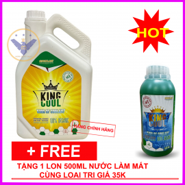 COMBO Nước làm mát xe ô tô [màu xanh]KINGCOOL SUPER can 4L + lon làm mát 500ml