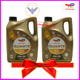 COMBO 2 can 5L dầu nhớt ô tô cao cấp tổng hợp Total Quarzt 9000 0W-30