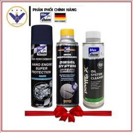 COMBO vệ sinh dầu nhớt + vệ sinh hệ thống nhiên liệu máy dầu + nano bảo vệ động cơ xe ô tô Bluechem