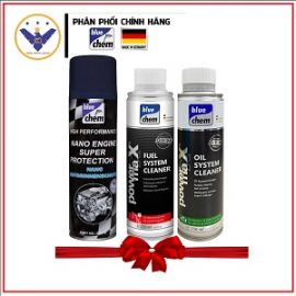 COMBO vệ sinh dầu nhớt + vệ sinh hệ thống nhiên liệu máy xăng + nano bảo vệ động cơ xe ô tô Bluechem